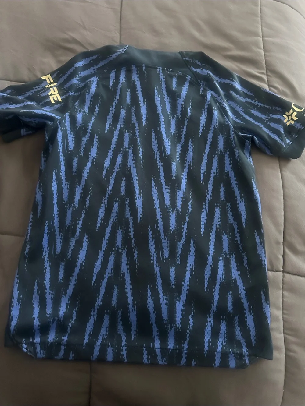 Nike Kids Black and Blue Club América Jersey with Gold Logos